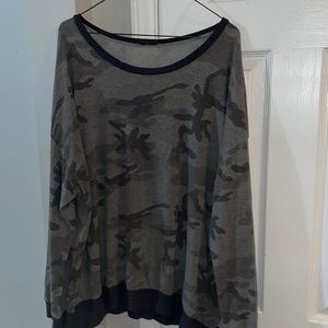 Oversized camo long sleeve shirt